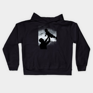 Father and son silhouette Kids Hoodie